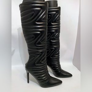 Womens Fashion black High heel knee high Boots NEW